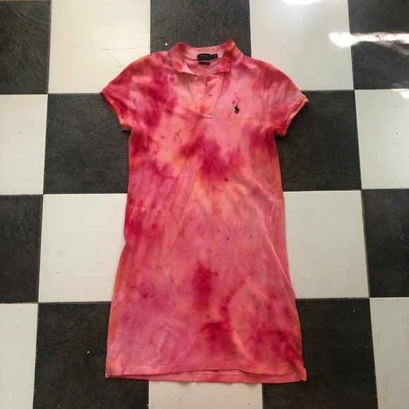 Polo Ralph Lauren | Dresses | Polo Ralph Lauren Pink And Orange Tie Dye  Dress | Poshmark